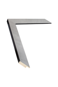 Scratched, shiny silver, black lining